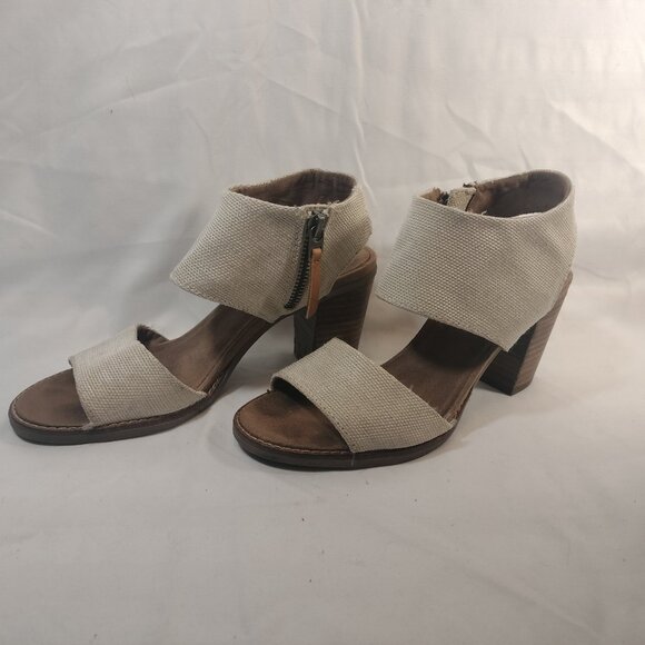 Toms Majorca Heeled Canvas Sandals - Picture 1 of 8